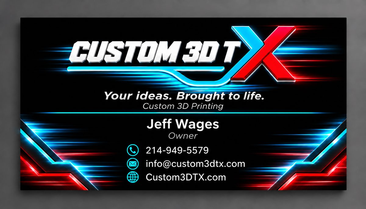 Custom 3D TX business card, Jeff Wages, Owner